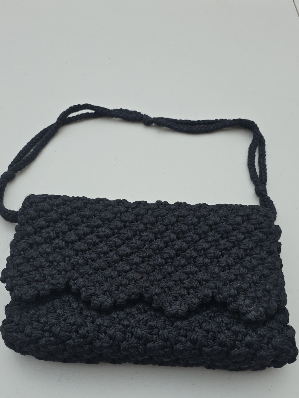 Black Crochet Shoulder Bag